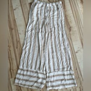 H&M Beige and White Striped Pants